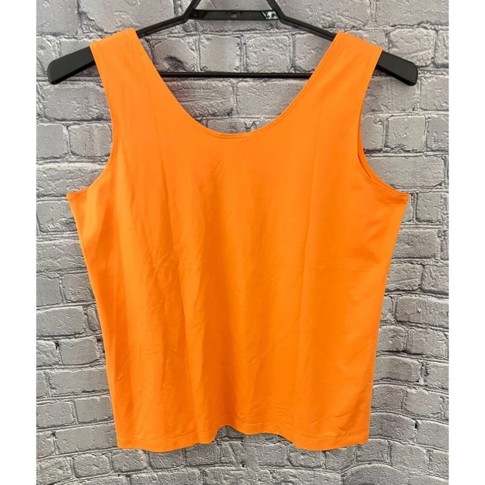 Chico's Microfiber Contemporary Tank Top Size 3 XL Seville Orange NEW - Picture 2 of 5